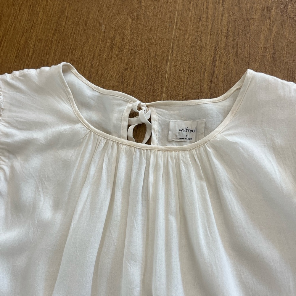 Aritizia Wilfred Sidione Cream Tiered Soft Romantic Mini Dress, Ruffles, Sz S - Picture 7 of 16